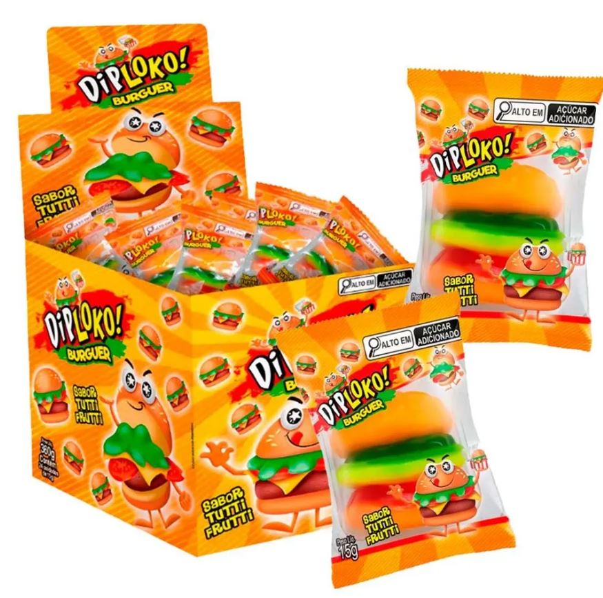 DIPLOKO BURGUER GUMMY 15G C/ 24UN