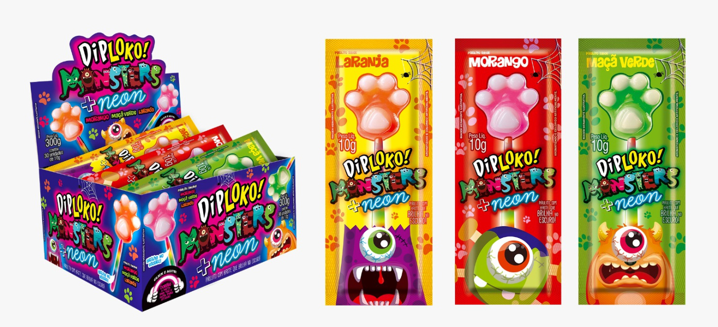 DIPLOKO NEON MONSTERS PATINHA 10G C/ 15 UN